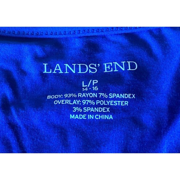 Lands End Womens L/P Blue Short Sleeve Stretch Top - Picture 4 of 4